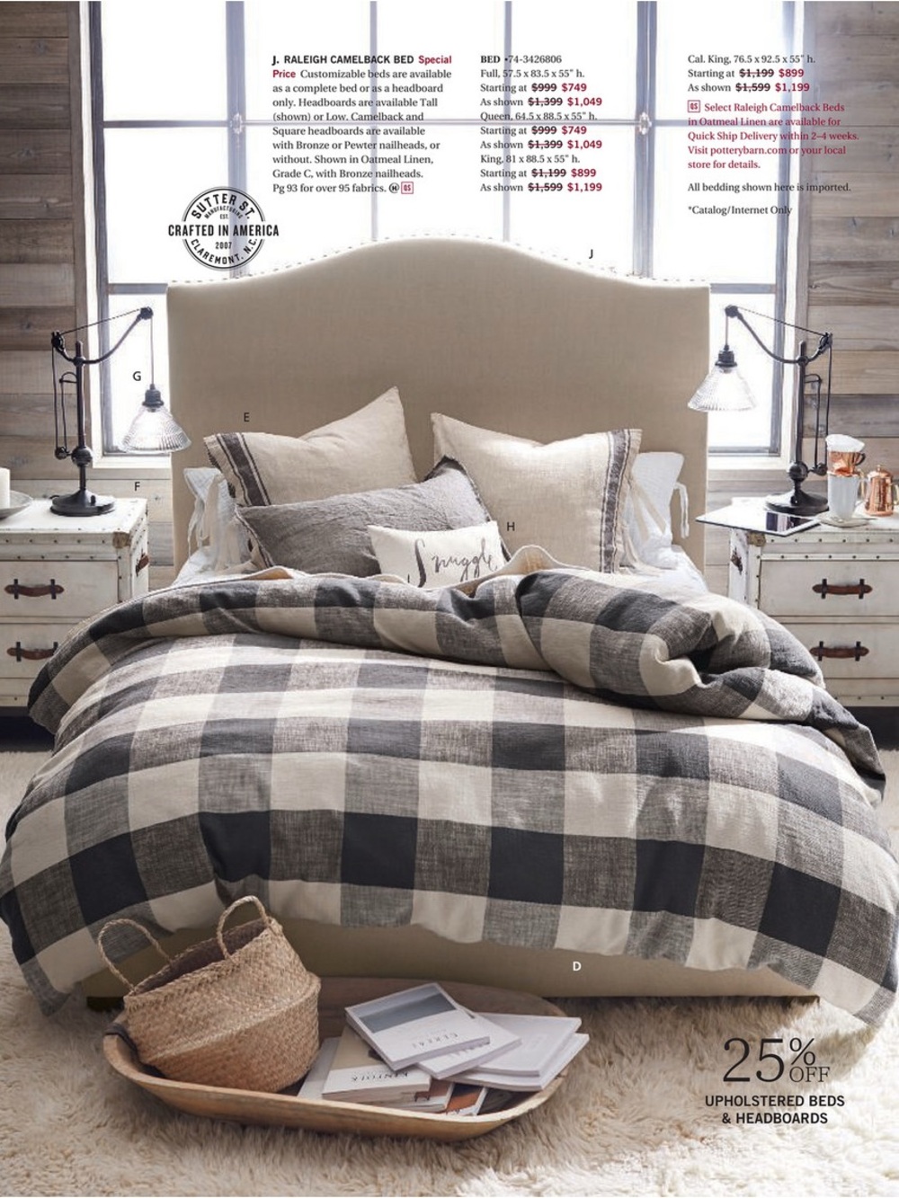 POTTERY BARN 3 Piece Queen Duvet Set Bryce Buffalo Check Black Gray Cream